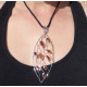 Leaf like Amber Silver Pendant