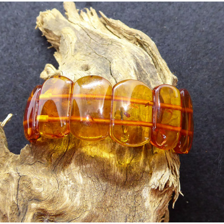 Bracelet en Ambre Cognac