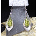 Boucles d'Oreilles en Ambre Vert