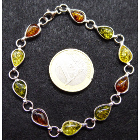 Amber and Silver Bracelet: 3 colors