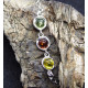 Green Yellow Orange Amber with Silver small chain