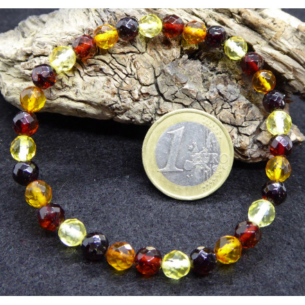 3 colors Faceted Amber Bracelet