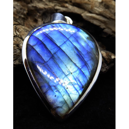 pendentif argent et labradorite