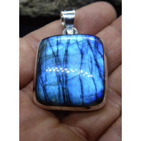 pendentif argent et labradorite