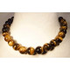 collier oeil de tigre perles 12mm