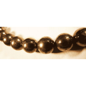 collier en pyrite perles boules 8mm